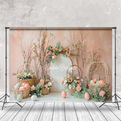 Aperturee - White Arches Basket Easter Eggs Photo Shoot Backdrop