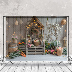 Aperturee - Spring Easter Wooden House Interior Photo Backdrop