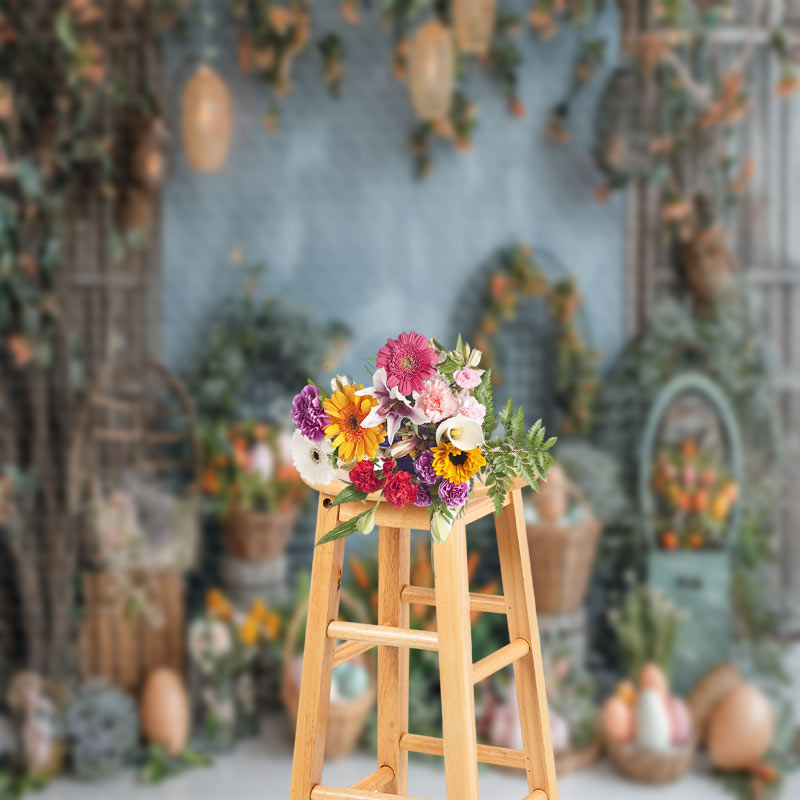 Aperturee - Wooden Door Arch Shelf Easter Egg Photo Backdrop