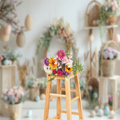 Aperturee - Flowers Decorative Basket Indoor Photography Backdrop