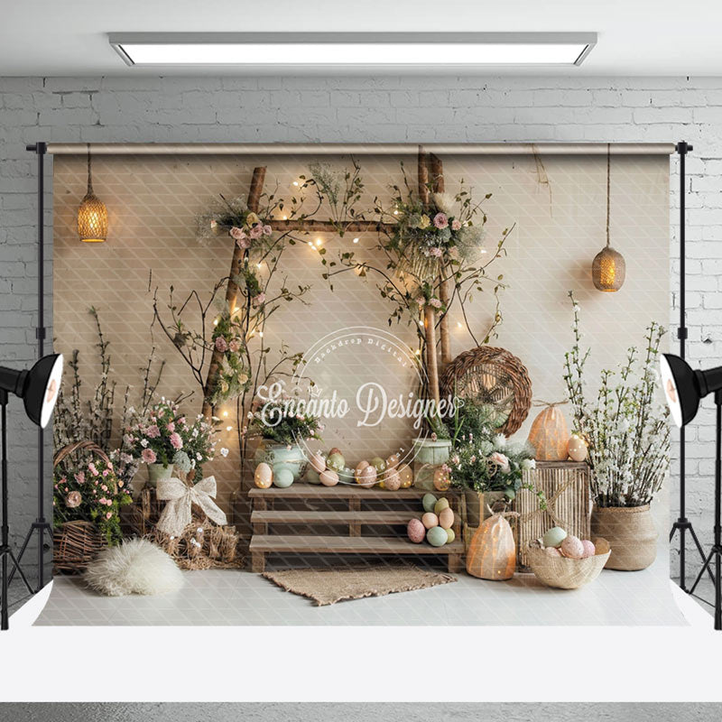 Aperturee - Warm Color Interior Easter Photography Backdrop