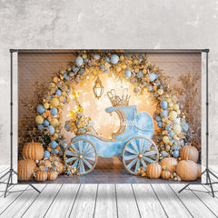 Aperturee - Aperturee Fairy Tale Carriage Pumpkins Cake Smash Backdrop