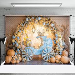 Aperturee - Aperturee Fairy Tale Carriage Pumpkins Cake Smash Backdrop