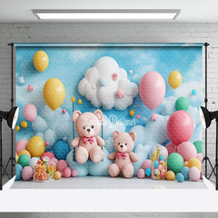 Aperturee - Aperturee Blue Sky Rainbow Colorful Balloons Room Set Backdrop