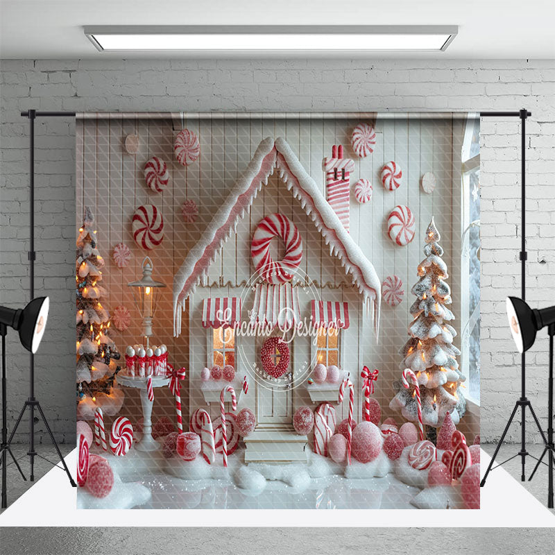 Aperturee - Aperturee White Christmas House Window Scene Room Set Backdrop