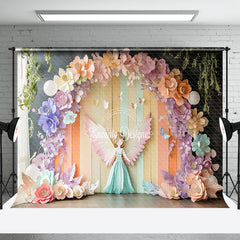 Aperturee - Aperturee Colorful Flower Fairy Butterfly Room Set Backdrop