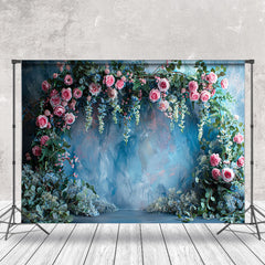 Aperturee - Abstract Greenery Arch Floral Cake Smash Backdrop