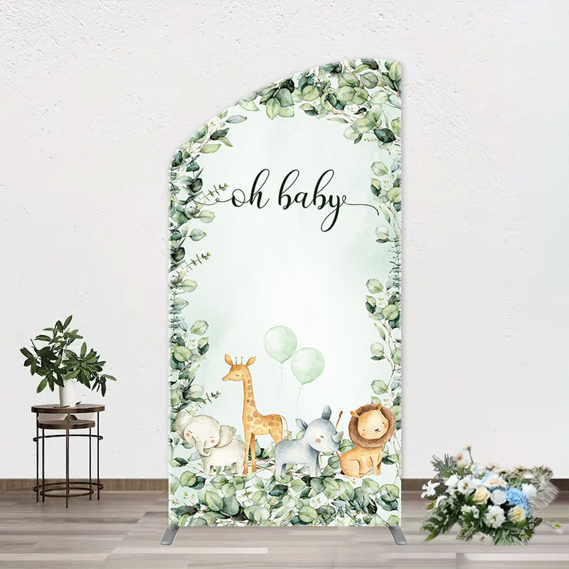 Aperturee - Forest Safari Animals Arch Backdrop For Baby Shower