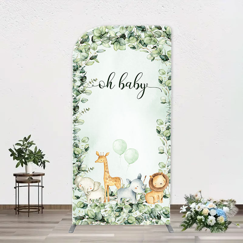 Aperturee - Forest Safari Animals Arch Backdrop For Baby Shower