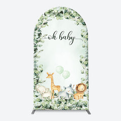 Aperturee - Forest Safari Animals Arch Backdrop For Baby Shower