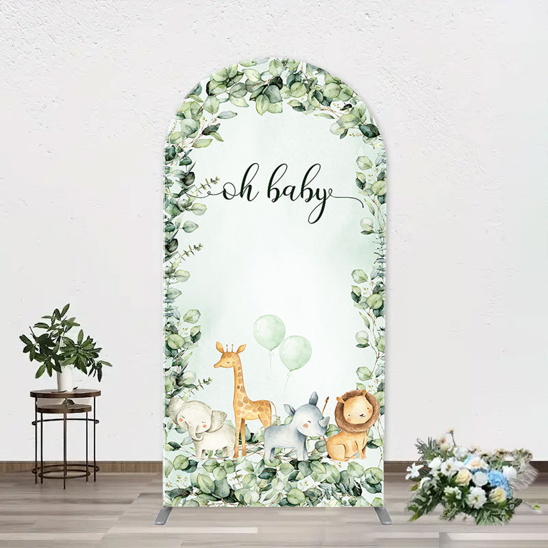 Aperturee - Forest Safari Animals Arch Backdrop For Baby Shower