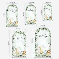 Aperturee - Forest Safari Animals Arch Backdrop For Baby Shower