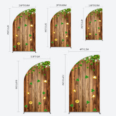 Aperturee - Aperturee Sparkle Light Clover Wooden St Patrick Half Moon Arch Backdrop
