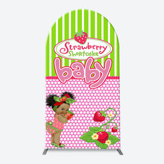 Aperturee - Strawberry Shortcake Girl Arch Baby Shower Backdrop