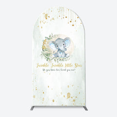 Aperturee - Twinkle Star Little Elephant Arch Baby Shower Backdrop