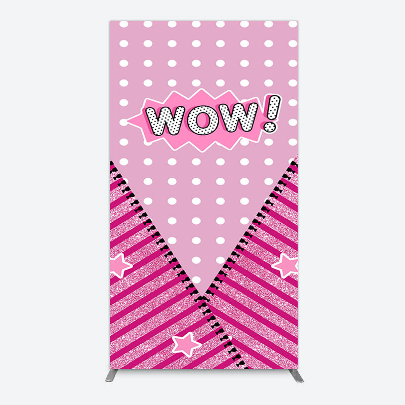 Aperturee - Aperturee Wow Glitter Pink Zipper Girl Birthday Rectangle Backdrop