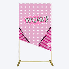 Aperturee - Aperturee Wow Glitter Pink Zipper Girl Birthday Rectangle Backdrop