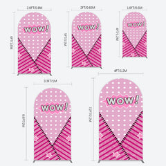 Aperturee - Aperturee Wow Glitter Pink Zipper Girl Birthday Arch Backdrop