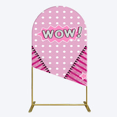 Aperturee - Aperturee Wow Glitter Pink Zipper Girl Birthday Arch Backdrop