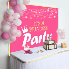 Aperturee - Its A Princess Pink Yellow Baby Shower Party Backdrop