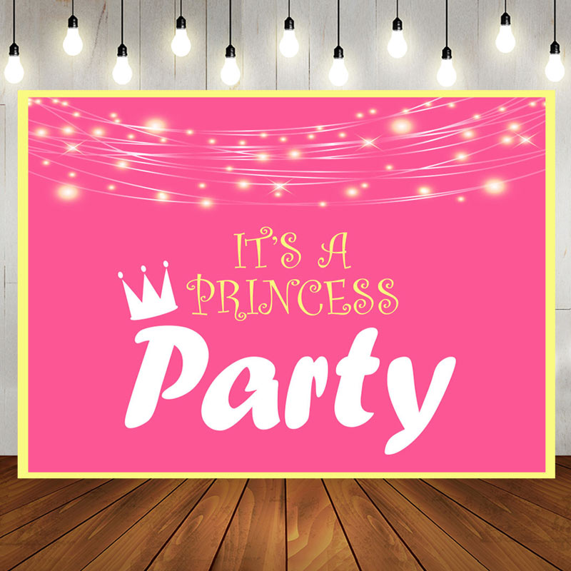 Aperturee - Its A Princess Pink Yellow Baby Shower Party Backdrop