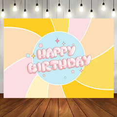 Aperturee - Colorful Boho Sun Cute Pink Happy Birthday Backdrop