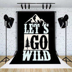 Aperturee - Black Lets Go Wild Mountain Forest Trees Backdrop