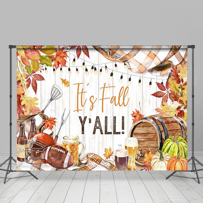 Aperturee - Maple Its Fall Yall Wooden Thanksgiving Backdrop