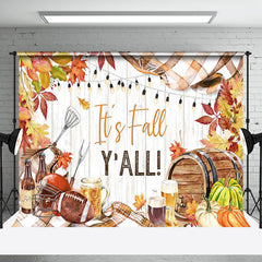 Aperturee - Maple Its Fall Yall Wooden Thanksgiving Backdrop