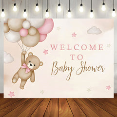 Aperturee - Teddy Bear Balloon Star Cloud Baby Shower Backdrop