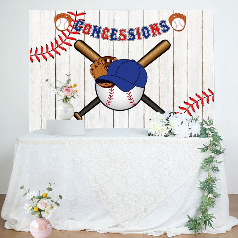 Aperturee - White Wood Baseball Cap Hat Bat Birthday Backdrop