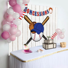 Aperturee - White Wood Baseball Cap Hat Bat Birthday Backdrop