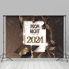 Aperturee - Prom Night Brown Spark Ribbon Graduation Backdrop