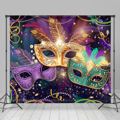 Aperturee - Colorful Feather Exquisite Mask Masquerade Backdrop