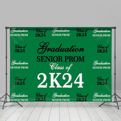 Aperturee - Senior Prom Black White Green Graduation Backdrop