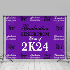 Aperturee - Senior Prom Black White Purple Graduation Backdrop