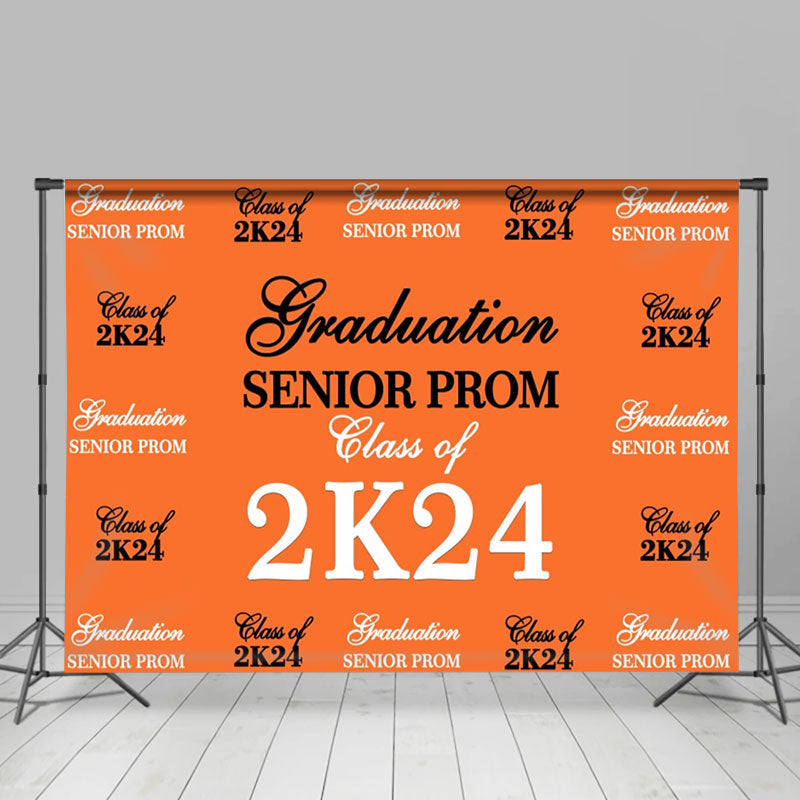 Aperturee - Senior Prom Black White Orange Graduation Backdrop