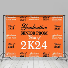 Aperturee - Senior Prom Black White Orange Graduation Backdrop