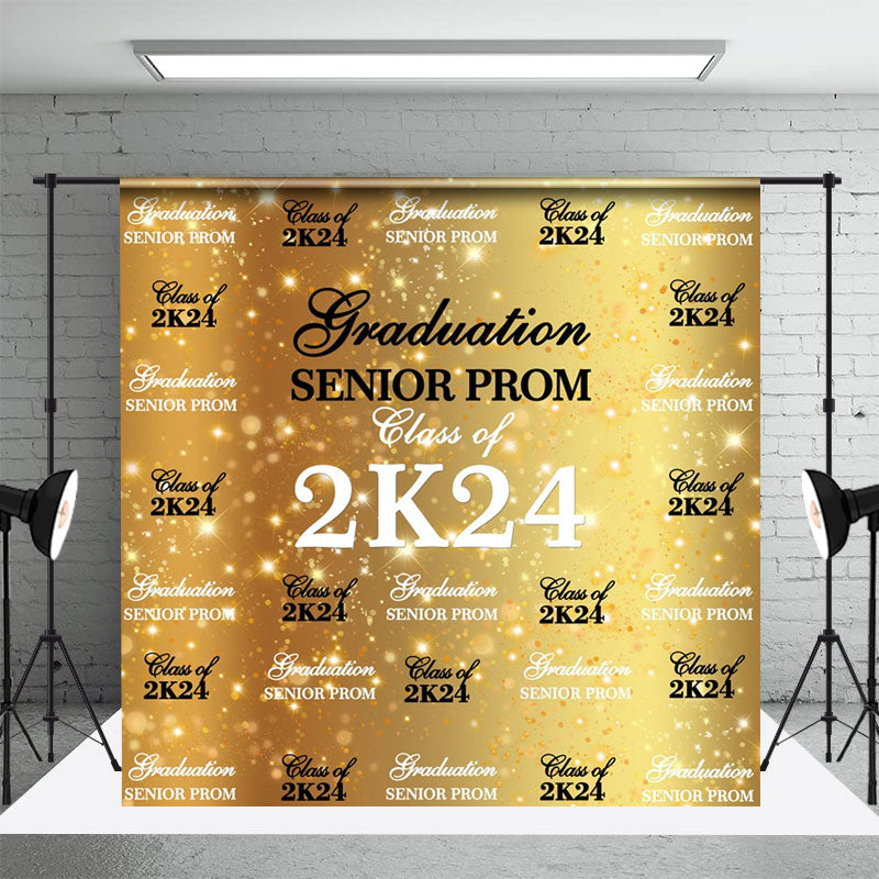 Aperturee - Golden Sparkle Bokeh Prom Repeat Graduation Backdrop