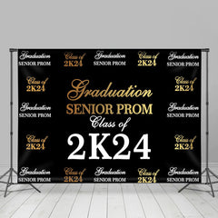 Aperturee - Senior Prom Black White Black Graduation Backdrop