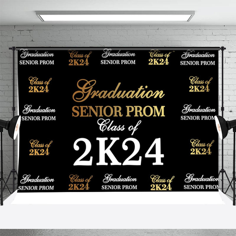 Aperturee - Senior Prom Black White Black Graduation Backdrop