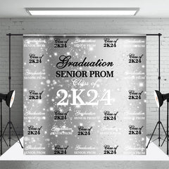 Aperturee - Silver Sparkle Bokeh Prom Repeat Graduation Backdrop