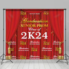 Aperturee - Red Gold Curtain Step And Repeat Graduation Backdrop