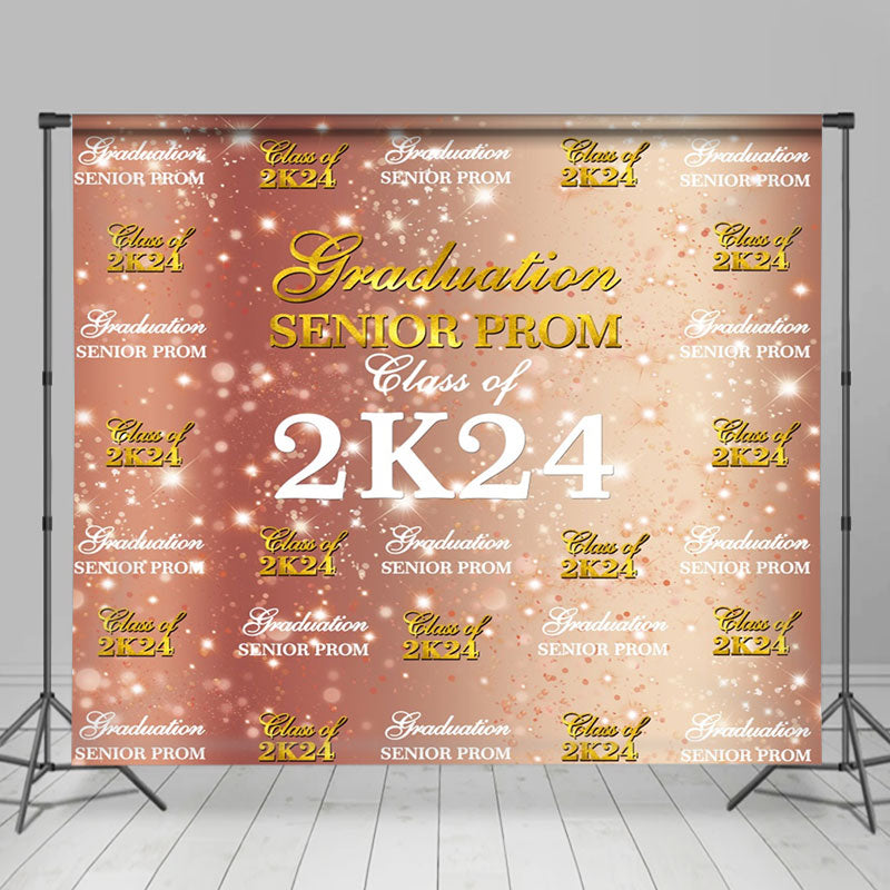 Aperturee - Rose Gold Sparkle Bokeh Repeat Graduation Backdrop