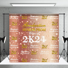 Aperturee - Rose Gold Sparkle Bokeh Repeat Graduation Backdrop