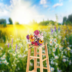 Aperturee - Warm Sunlight Daisy Yellow Photo Spring Backdrop