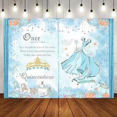 Aperturee - Blue Book Princess Floral Crown Birthday Backdrop