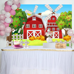 Aperturee - Red House Farm Apple Trees Grass Birthday Backdrop