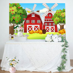 Aperturee - Red House Farm Apple Trees Grass Birthday Backdrop