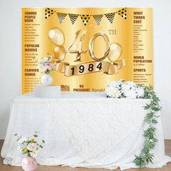 Aperturee - Golden legend Balloon Happy 40th Birthday Backdrop